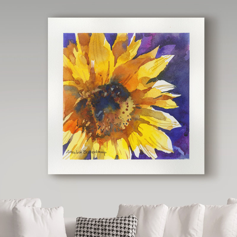 «Solstice Sunflowers» par Mattox, reproduction d'aquarelle sur toile tendue, H 18 po x l 18 po x P 2 po