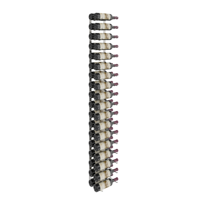 36 Bottle Wall Mounted Wine Bottle Rack, Brushed Nickel