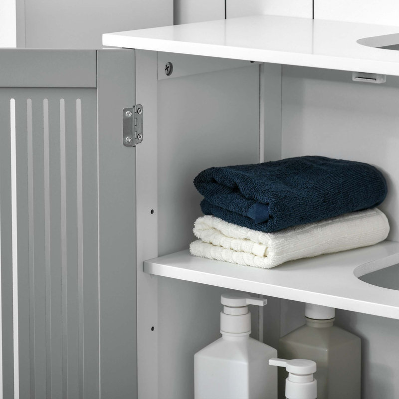 Armoire de salle de bain Kleankin, Blanc / Gris