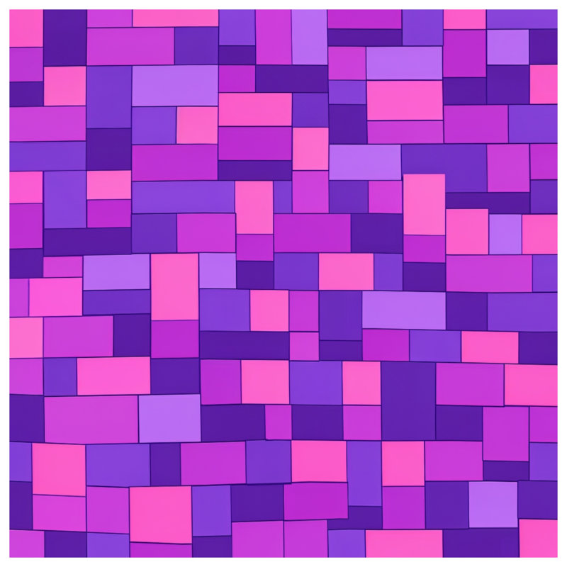 Housses de couette mauves à blocs roses, Grand lit