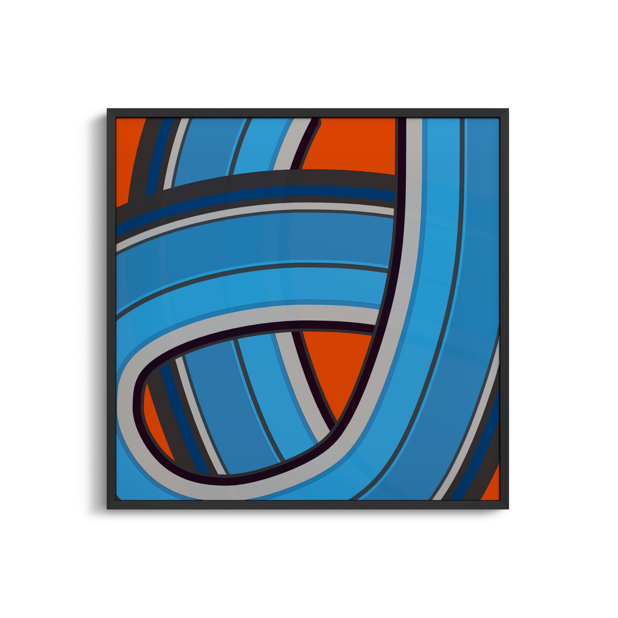 Twist Series I Twisted River by Jacques Pilon - Picture Frame Graphic Art on Paper, Black, 30" H x 30" W x 1.25" D