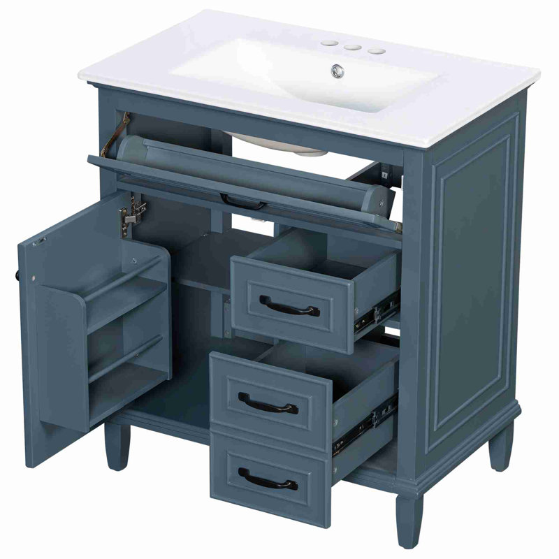 Meuble-lavabo de 30 pouces, Bleu gris