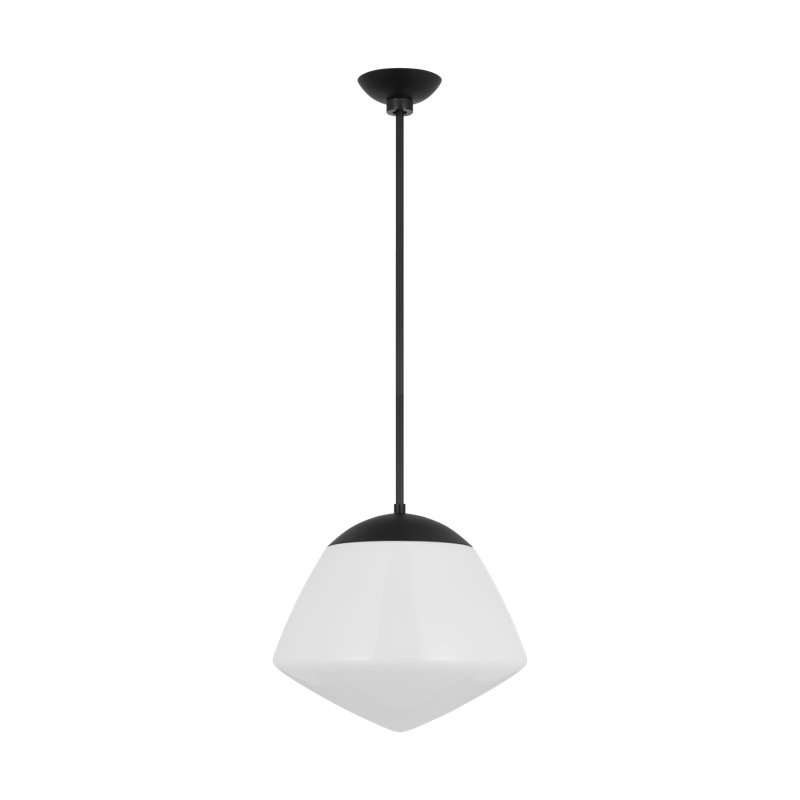 Milne 1 - Light Schoolhouse Pendant, 9.25" H x 10" W x 10" D, Midnight Black