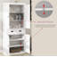 Armoire de rangement autoportante pour cuisine - 4 portes, 1 tiroir et 2 tablettes réglables pour la salle à manger / salon / salle de lavage