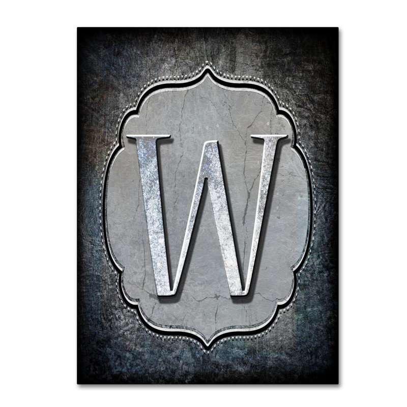 « letter w », art textuel sur toile tendue, H 24 po x l 18 po x P 2 po