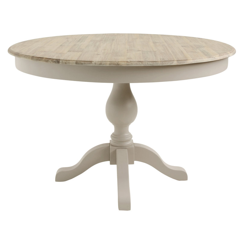 Bayou Round Solid Wood Top Dining Table, Truffle
