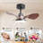 24" Black Small  Ceiling Fan With Light Remote Control ,Modern Low Profile Ceiling Fan, 6-Speeds Quiet Reversible DC Motor For Bedroom,Kitchen-829202851