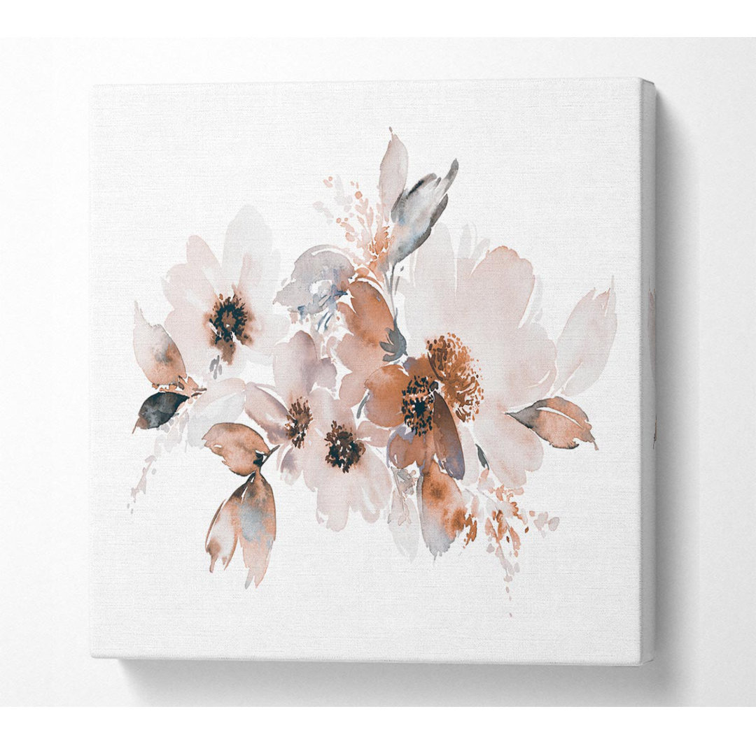 Blush Peach Flowers - Kunstdrucke auf Segeltuch