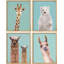 Chambre d'enfant - Pépinière de lama, girafe encadrée sur papier, impression de 4 pièces-97782455-97782456