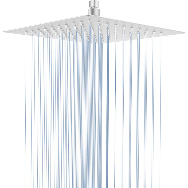 Rain Shower Head, Ultra Thin 10 Inch High Pressure Square Stainless Steel Rainfall Shower Head with 360° Rotation Waterfall for Full Body Coverage, Brush Nickel