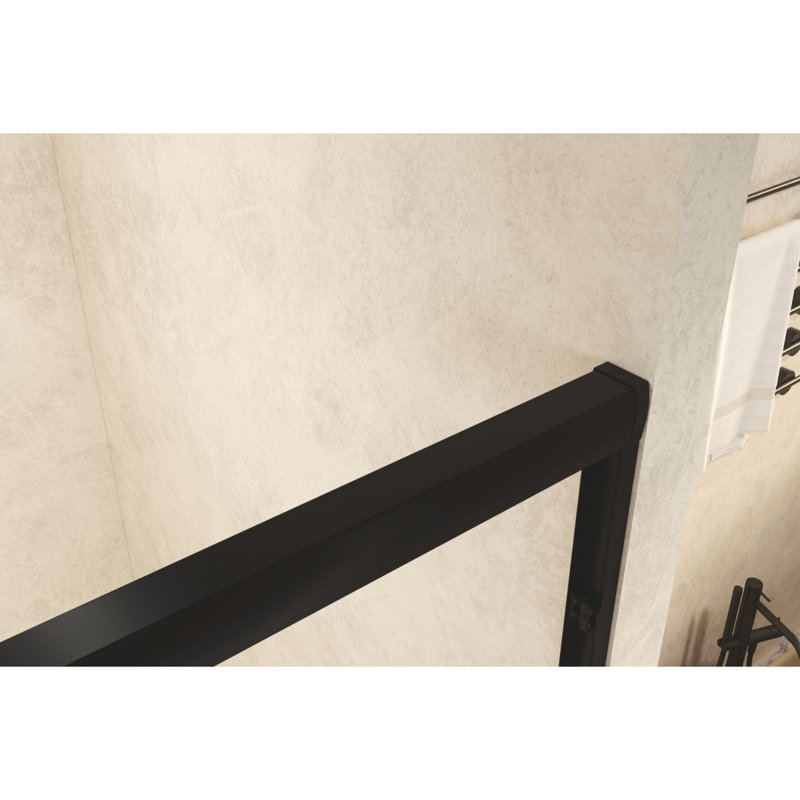 72" Tempered Glass With Explosion Proof Film, Aluminum Frame Double Sliding Shower Door, "1/4 (6 Mm), Stainless Steel Handle