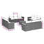  Ensemble de canapé de patio 13 pièces avec coussins en rotin de polyester noir