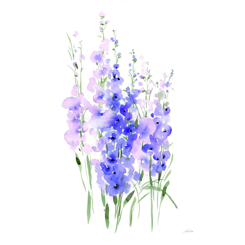 «Spring Blooms III» par Katrina Pete, peinture sur toile tendue, H 18 po x l 12 po