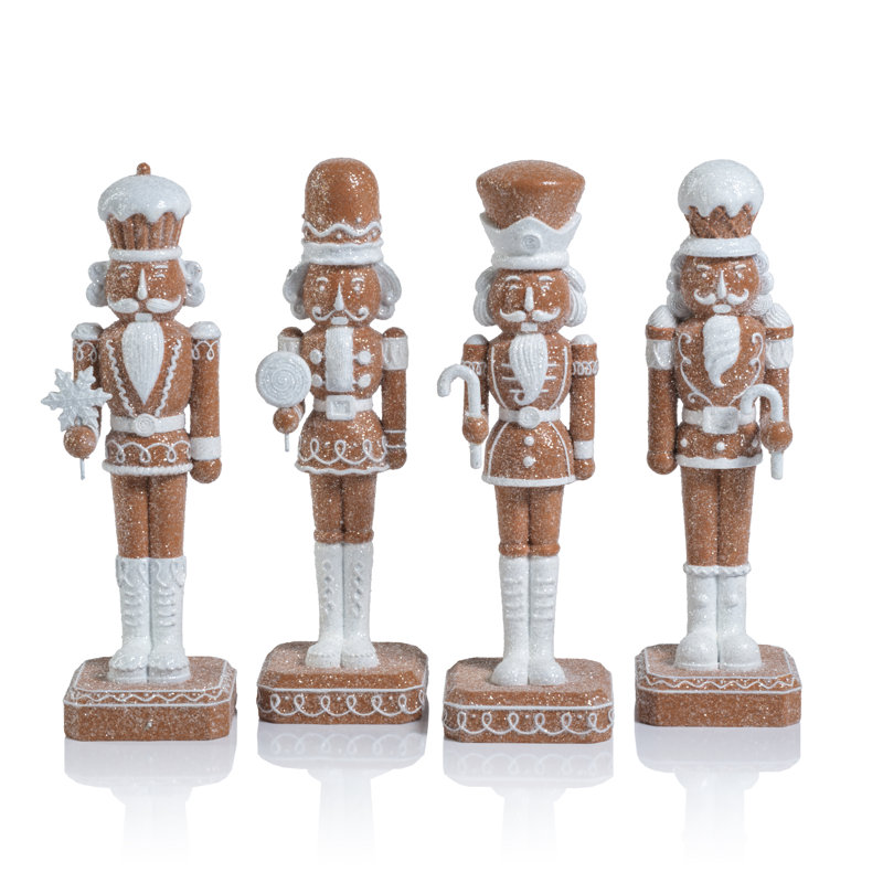 4-Piece Set Assorted Gingerbread Soldier Figurines