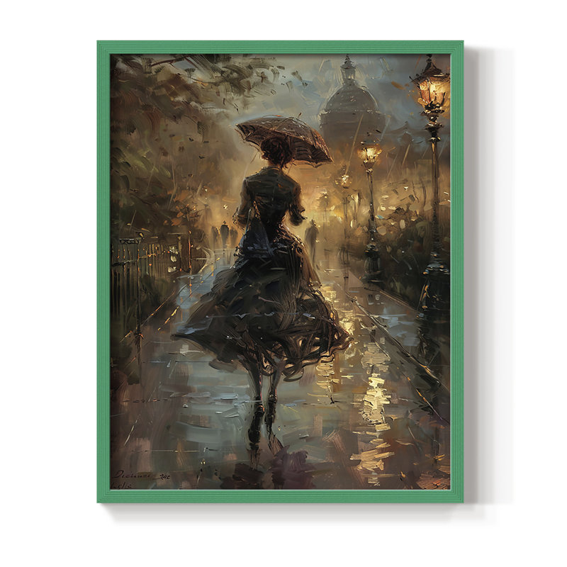 Reproduction encadrée WOMEN Series DCLXVII - bois massif, H 15 po x l 12 po, Vert