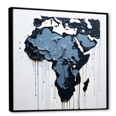 Reproduction d'art sur toile noir et bleu