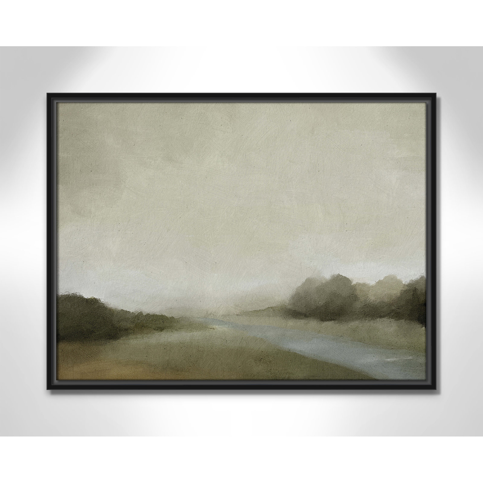 Vanora "Lovers Creek" Painting, 19.5" H x 25.5" W, Black