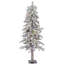 Flocked Alpine 4' H Lighted Artificial Pine Christmas Tree