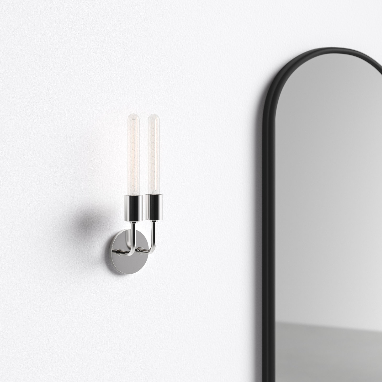 Madisson 2 Light Dimmable Armed Sconce, Polished Nickel