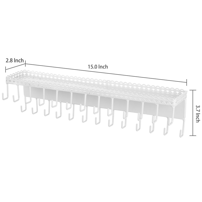Lall Wall Mounted Jewellery Holder, White