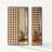 American Vintage Solid Ash Wood Foldable Grid Lattice Full Length Mirror