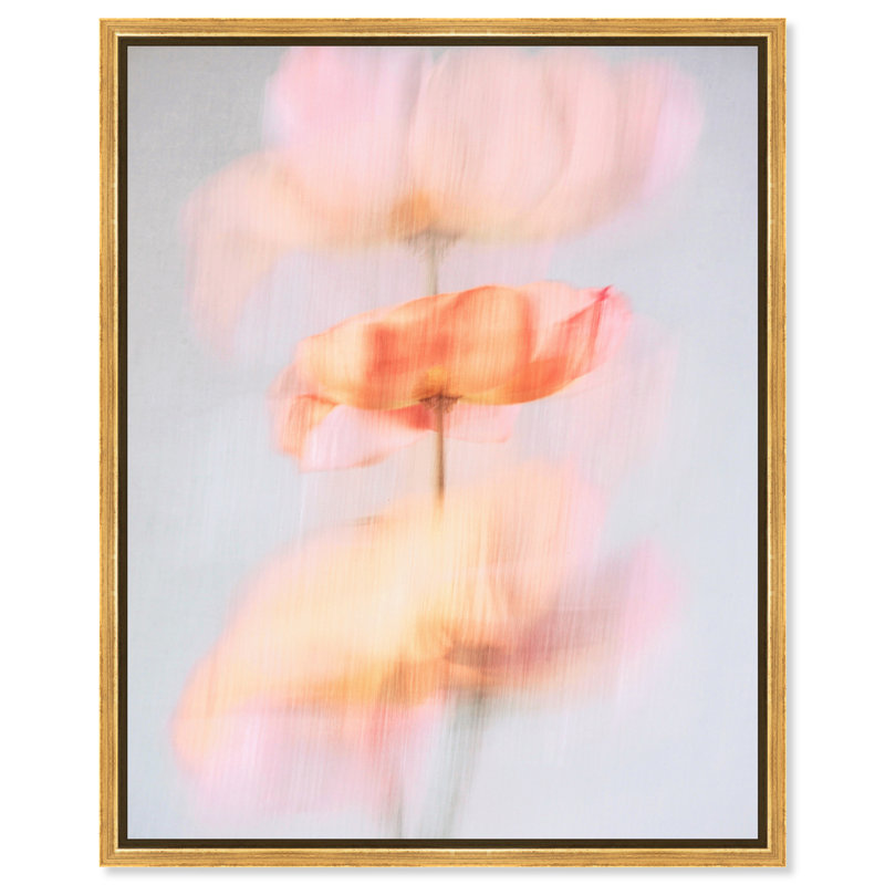 Glitchy Bloom Print by Oliver Gal, 17"H x 21"W, Gold Floater Frame