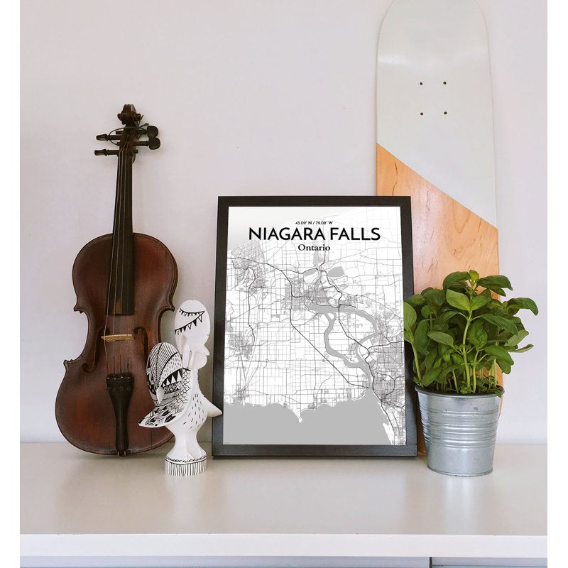 « niagara chute city map », impression, H 17 po x l 11 po