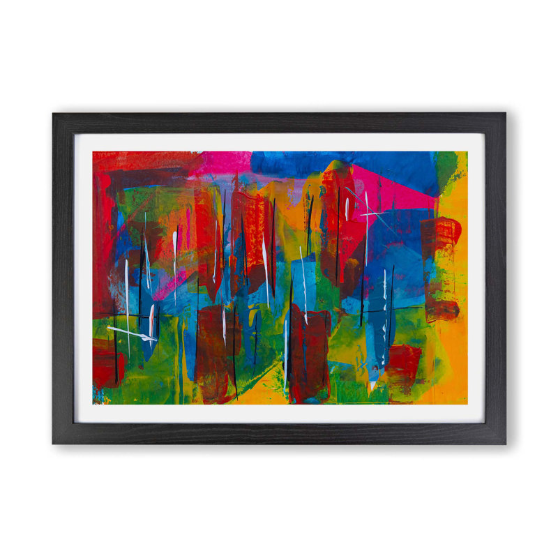 Abstract Vol.409 by S.Johnson - Framed Print, 62cm H x 87cm W x 2cm D, Black