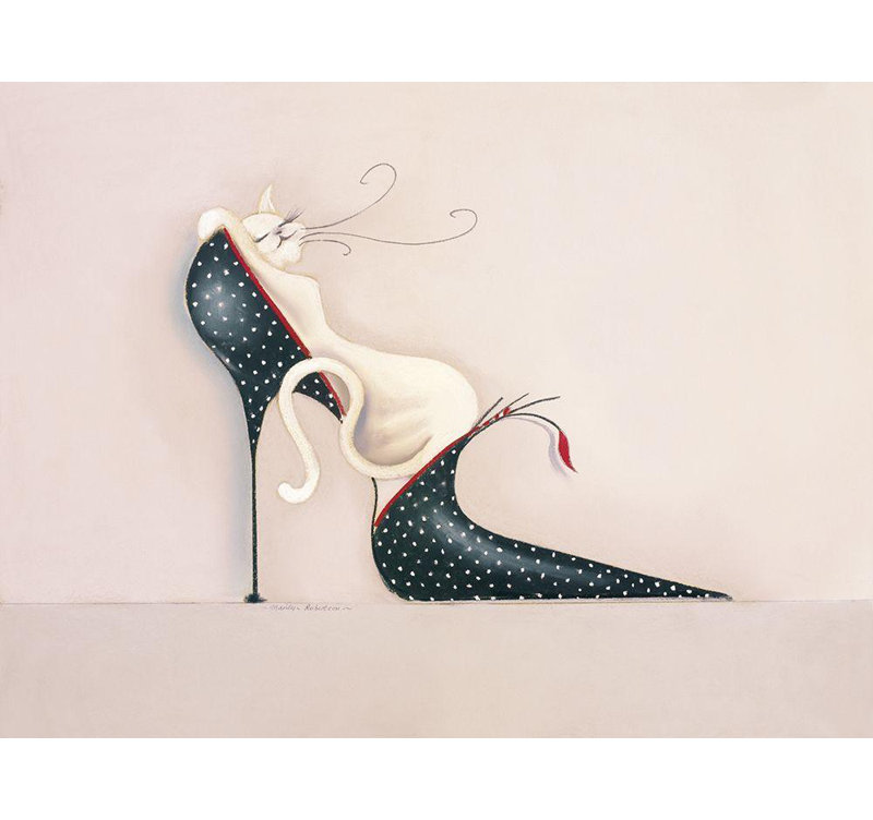 House of Hampton® Robertson, Marilyn Gallery Wrapped Canvas Art Titled: THE PURRFECT FIT I, 19" H x 24" W