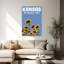 Kansas Sunflower State Classic Retro Rustic Sunflower Nature Summer Wall Art Print by Nicholas - Wrapped Canvas Print-538441894
