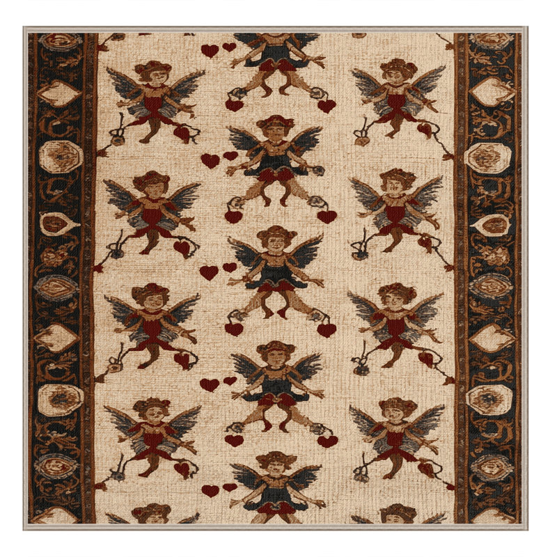 Tapis brun français lavable à la machine, Carré 7 pi