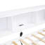 Lit de jour simple en blanc avec lit gigogne et rangement - Fabrication en bois et ports de chargement-1145474516