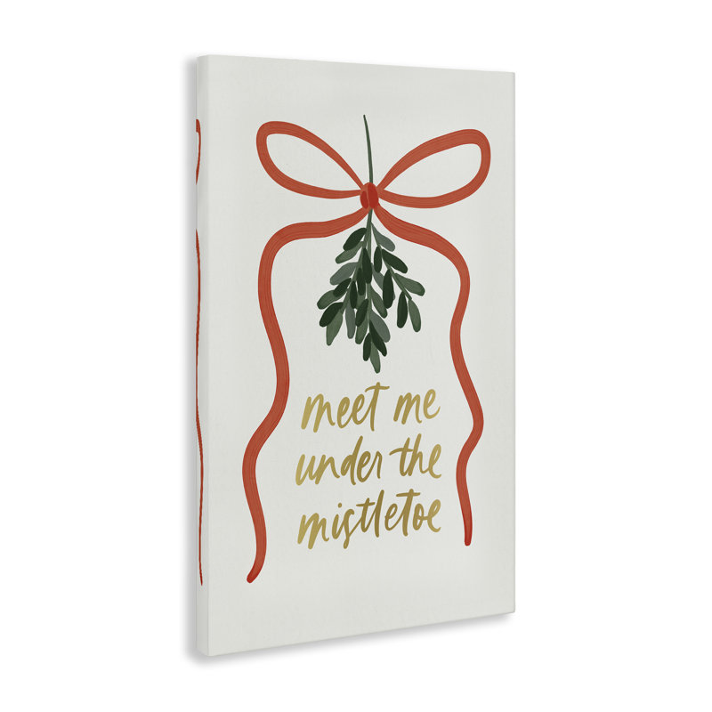 «Under Mistletoe Christmas», art mural sur toile par Amanda Houston, H 24 po x l 16 po