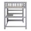 Lit mezzanine avec tablettes de rangement et bureau sous le lit-1408764016