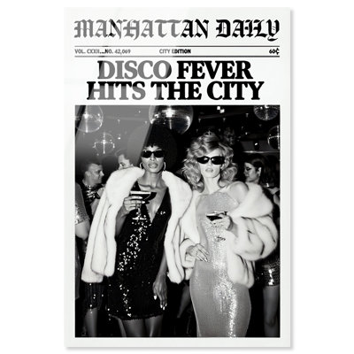 «Disco Fever Night», reproduction d'art acrylique sur toile par Notoriart, prêt à accrocher, 16 x 24