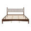 Lit plateforme très grand en bois avec tête de lit en forme de gourde, lit plateforme de style rétro avec support en lattes de bois, noyer