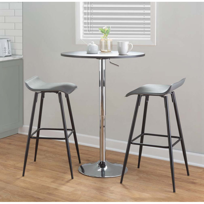 Elia Contemporary Adjustable Bar Table in by LumiSource, Black