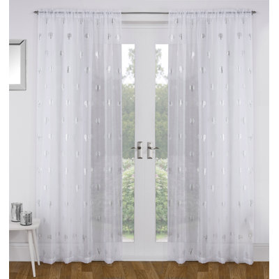 Roemer Polyester Sheer Rod Pocket Curtain Pair