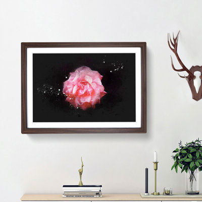 Lone Pink Carnation Paint Splash - Picture Frame Graphic Art