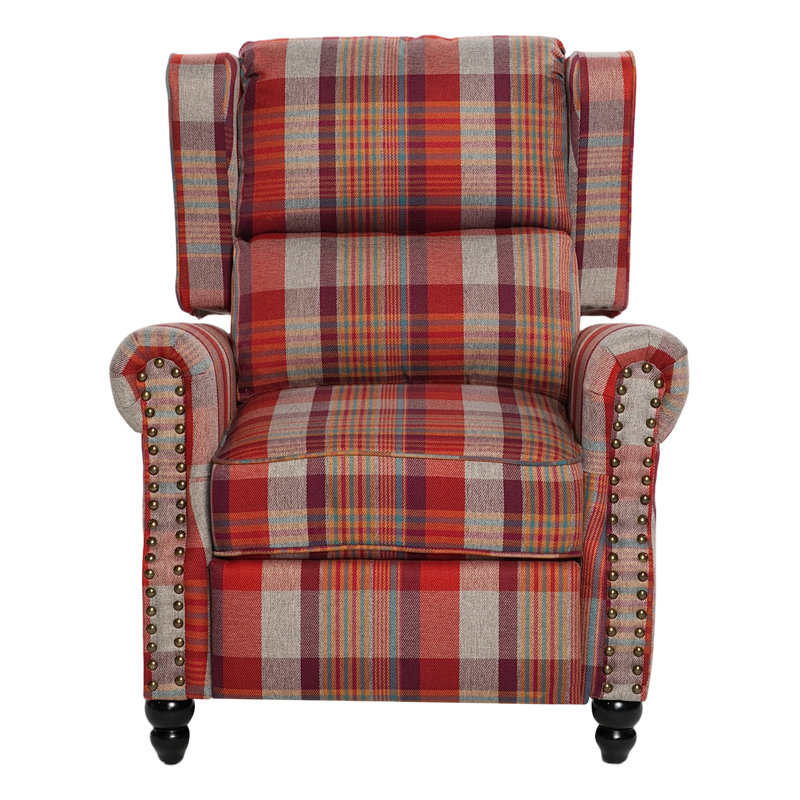 87.5cm Wide Glider Standard Recliner, Red Linen