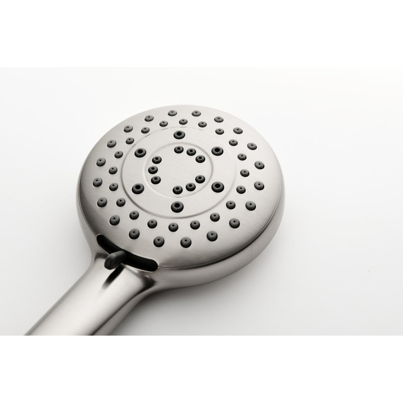 Collection de douche en nickel brossé avec choix multiples. Tête, douche à main, barre coulissante, jets de corps, bras, tuyau, garniture de valve, poignées à levier. Tête autonettoyante pour un débit d'eau clair. Méthode d'installation
