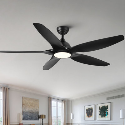 Ventilateur de plafond à DEL 60 po avec pales en ABS noir