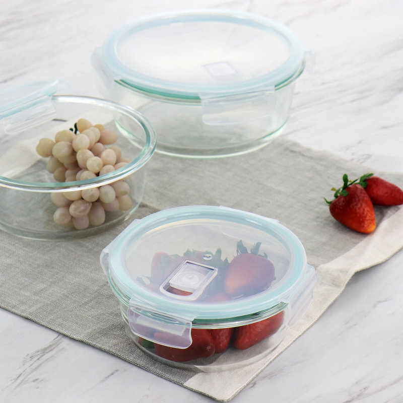 Blue Glass Stain-resistant Freezer Safe Bowl Set