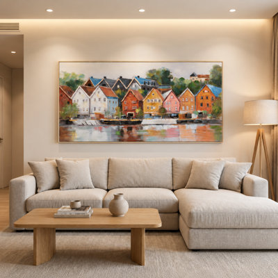 Barr Hand-Painted Coastal Framed Canvas Wall Art