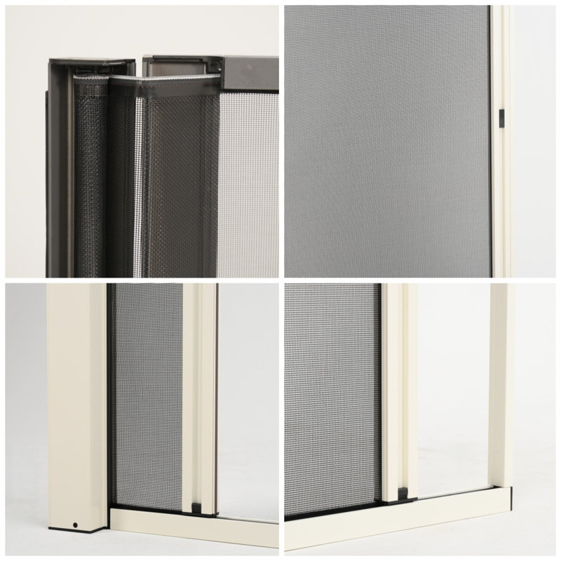 Porte moustiquaire enroulable blanche RS6 81-91 cm (L) x 203 cm (H), idéale pour les animaux, sans risque de pincement, installation facile, largeur réglable, fermeture éclair coupe-vent, robuste.