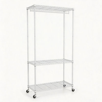 Rolling Clothes Rack, Rack, Heavy Duty Rack, Freestanding Clothes Rack, Closet Organizer and Storage (35.43" D x 17.72" W x 73.23" H)