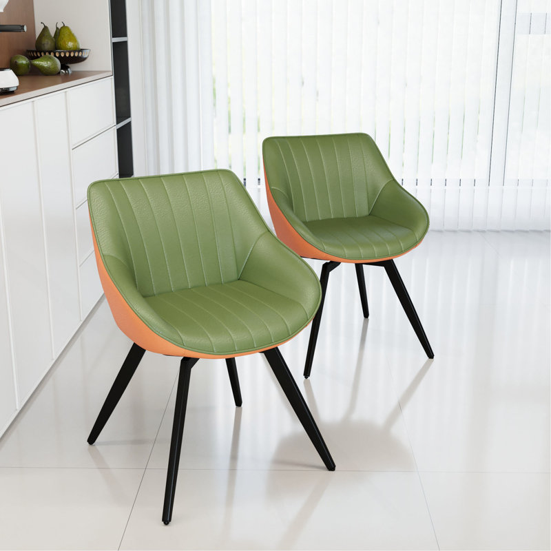 Dining Chairs, Medieval Modern Kitchen Dining Chair, PU Decorative Chairs With Black Metal Legs, Suitable For Home&Kitchen