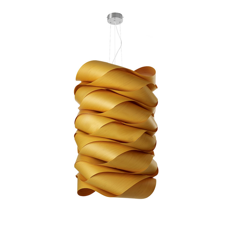 Link 6 - Light Pendant, E26 Base, Natural Beech, 39.4" H x 27.1" W x 27.1" D