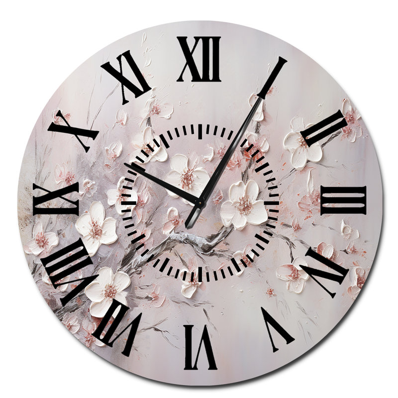 Horloge murale rose et grise, Surdimensionné