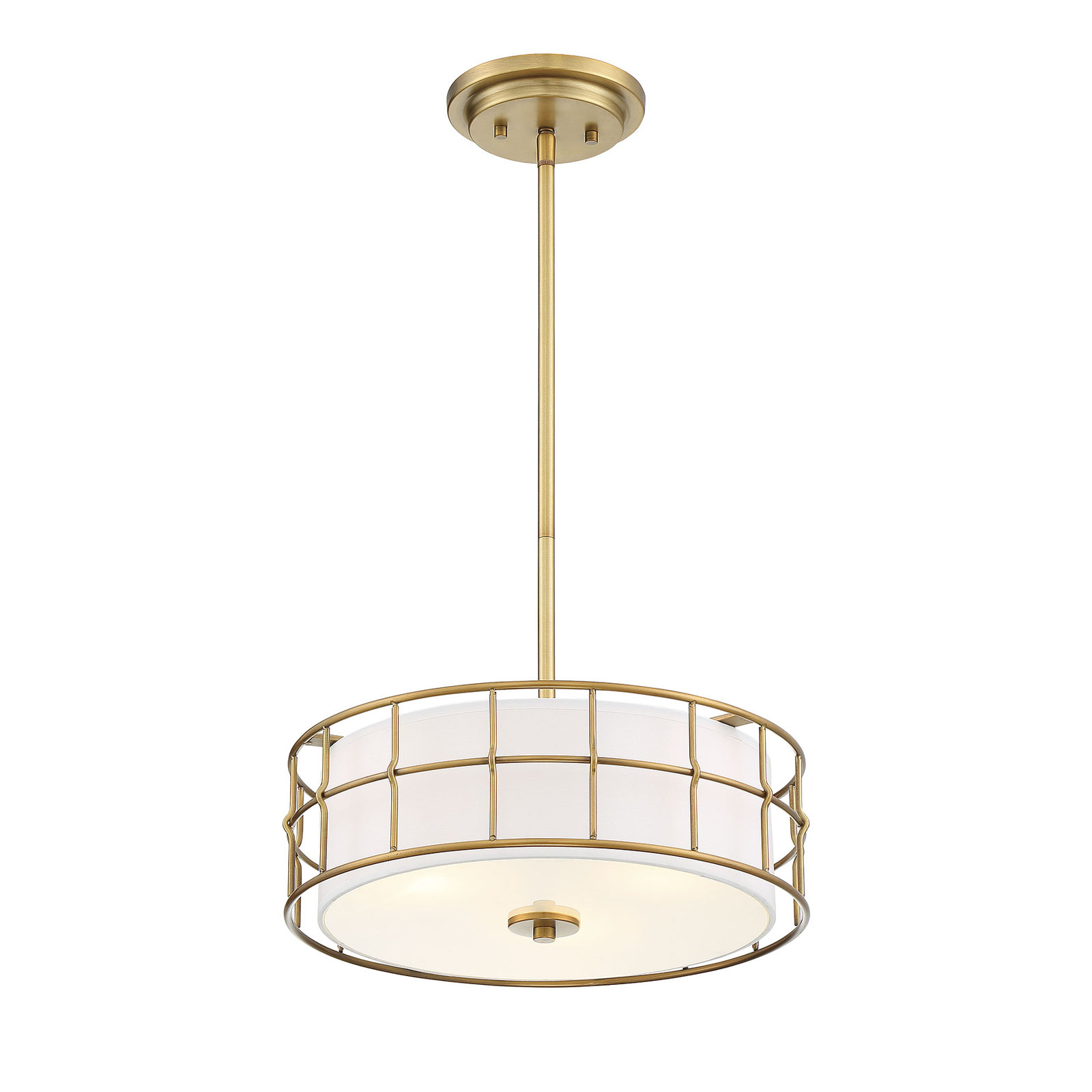 Dimmable Pendant, Semi-Flush, Warm Brass